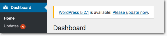 การแจ้งเตือนการอัปเดต WordPress