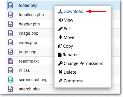 ดาวน์โหลด footer.php