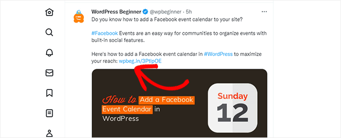 URL pendek digunakan di platform sosial Short URL used on social platforms