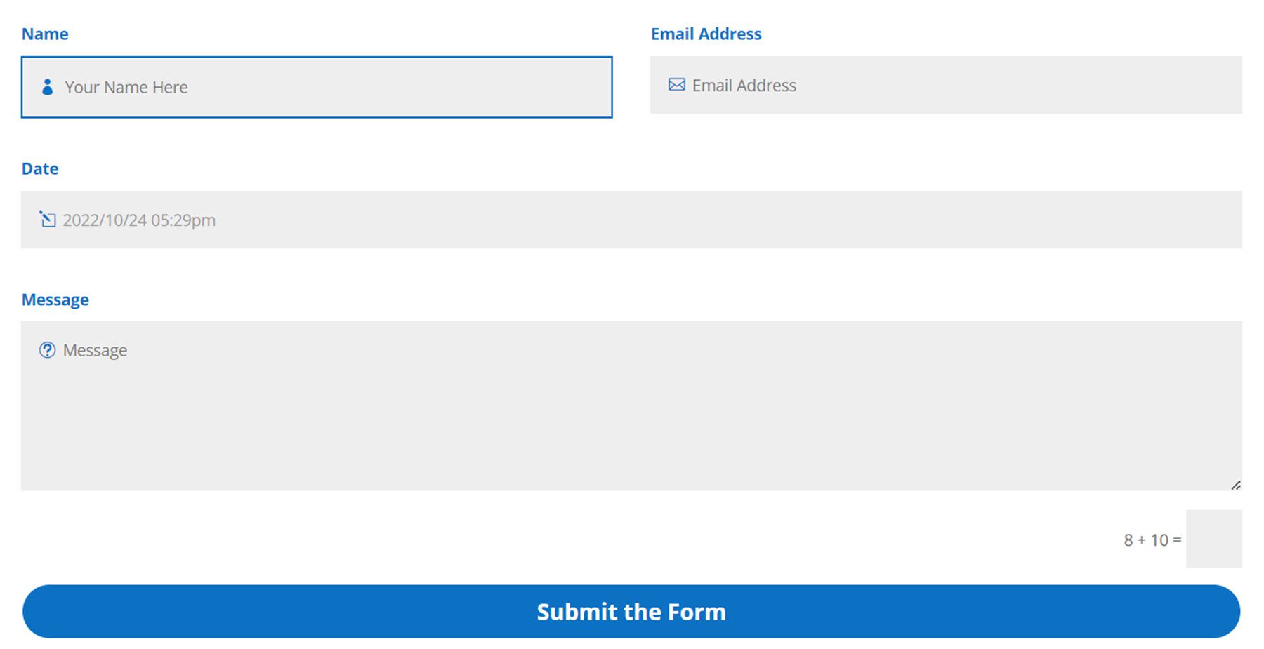 Divi Plugin Highlight Divi Contact Form Helper مثال 1