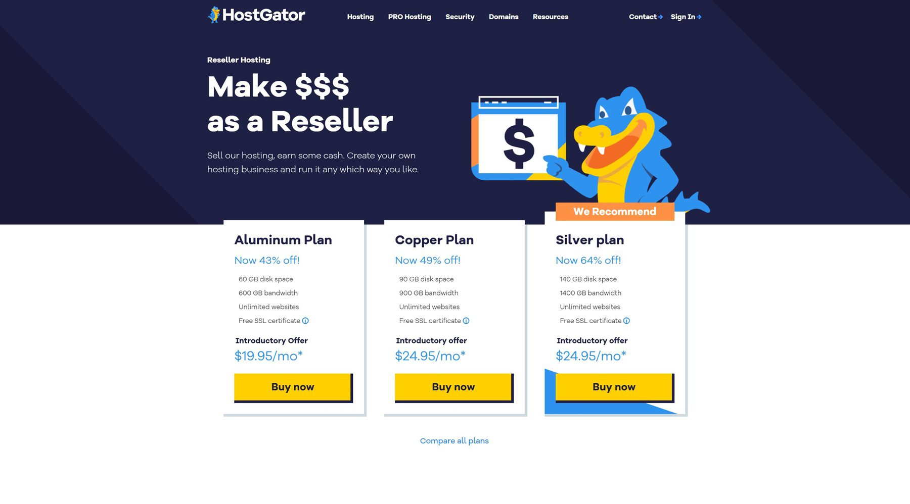 โฮสติ้งตัวแทนจำหน่าย WordPress ที่ดีที่สุด - hostgator