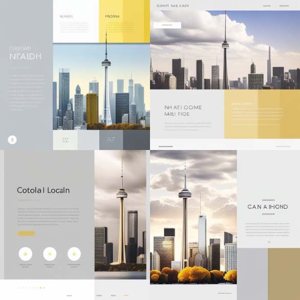 Layout della home page generato da MidJourney