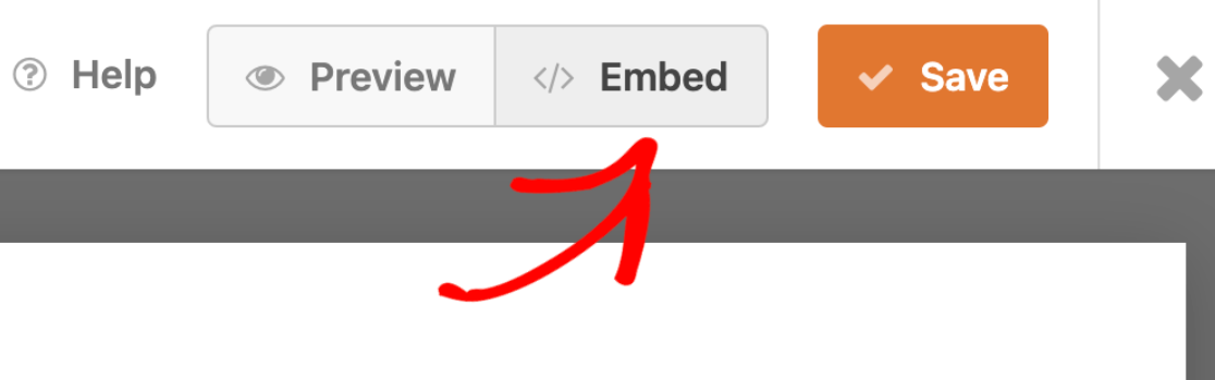 Form builder embed button