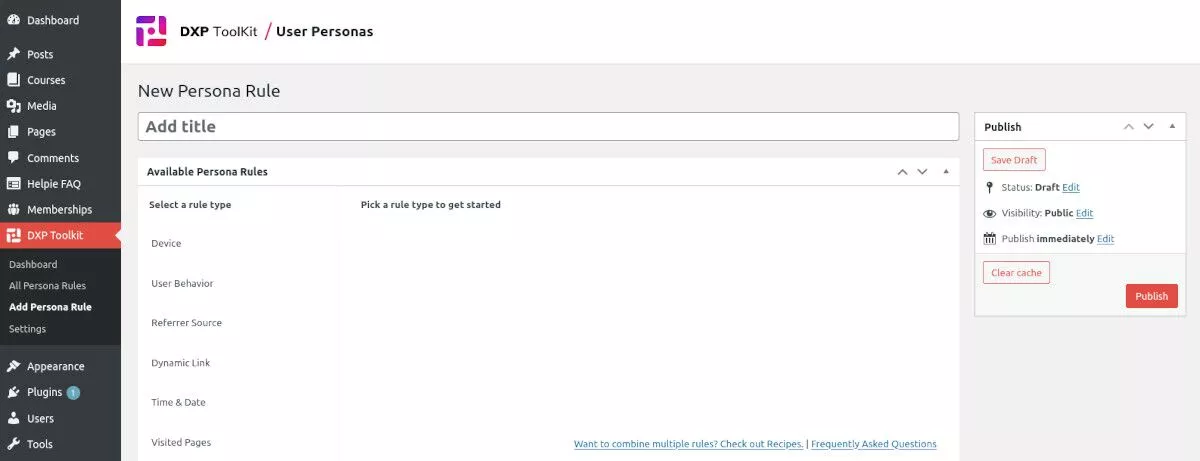 screenshot della dashboard di DXP ToolKit
