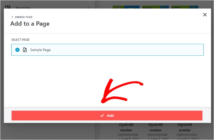 Selectați o pagină WordPress