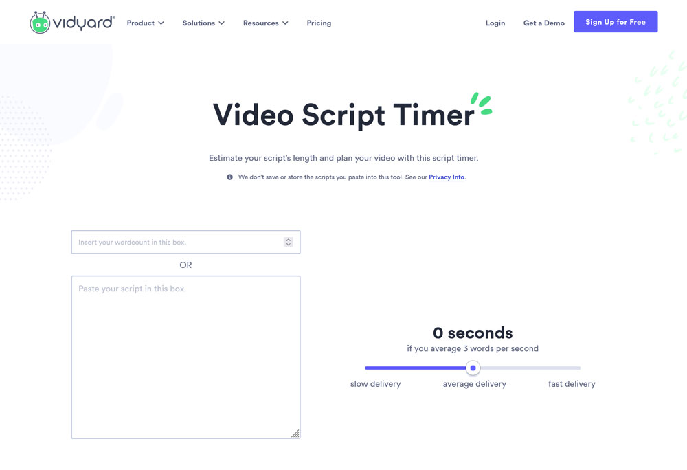 vidyard video script timer birçok ücretsiz pazarlama aracından biri