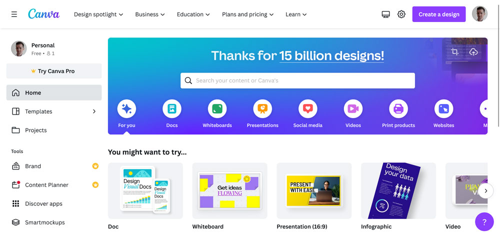 ücretsiz plana sahip canva grafik tasarım aracı