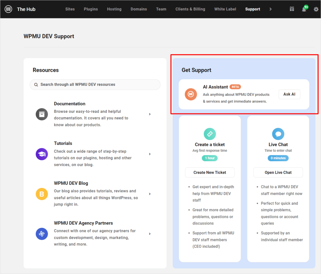 The Hub - Supporto - Ai Assistant