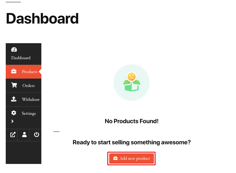 adicione um novo produto do seu painel Dokan