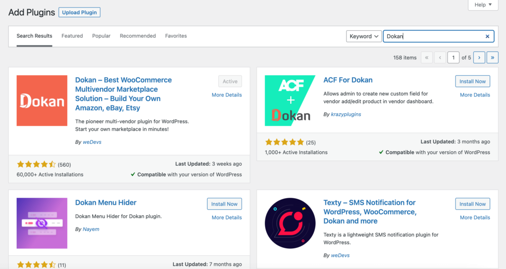 Mecanismo de busca de plug-ins do WordPress