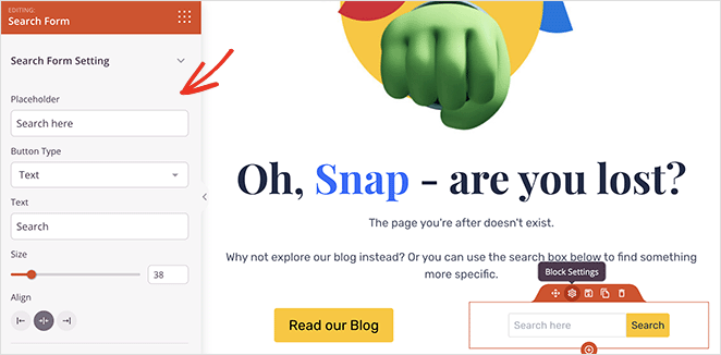 searchformblock SeedProd Add the search form block to your 404 page
