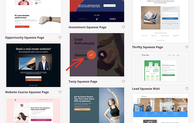açılış sayfası şablonunu seçin SeedProd Choose a SeedProd landing page template