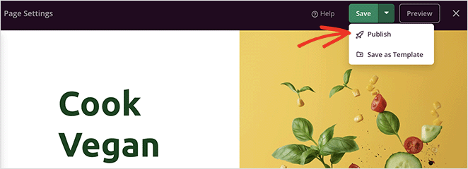 yayın sayfası SeedProd Publish your landing page with facebook like button