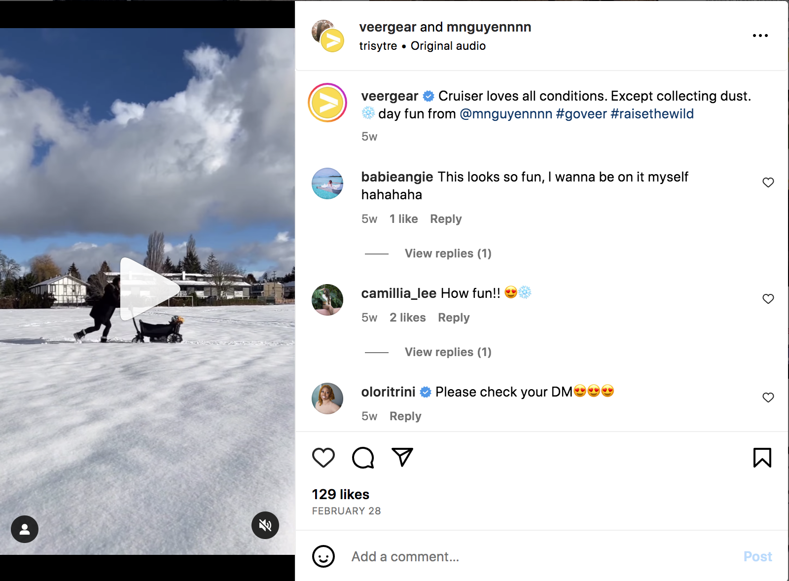 Veer からの Instagram 投稿形式のユーザー生成コンテンツ