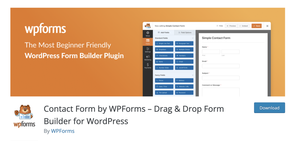 wpforms สร้างแบบฟอร์มสำหรับ wordpress
