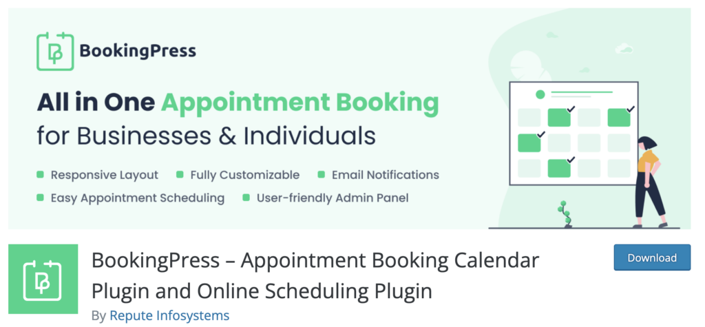 ปลั๊กอินกำหนดเวลานัดหมาย bookingpress สำหรับ wordpress