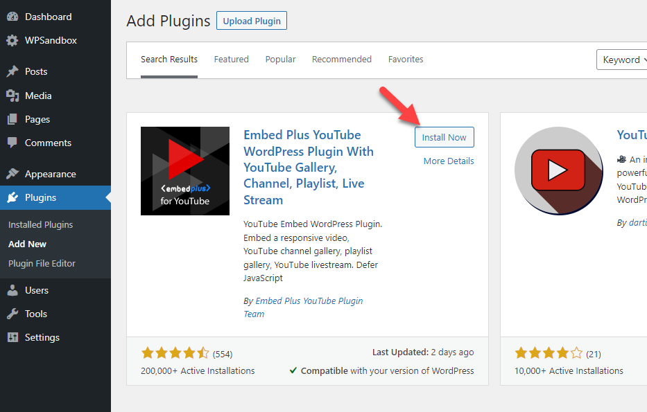 install embed plus - Osadź filmy z YouTube'a w WordPress