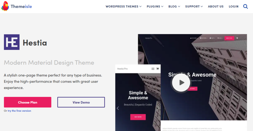 hestia WordPress Theme – mobilfreundliche WordPress-Themes