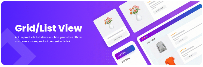 WooCommerce için ızgara listesi görünümü Grid list view for WooCommerce