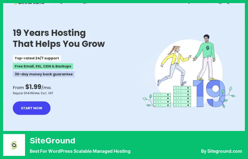 SiteGround - WordPress のスケーラブルなマネージド ホスティングに最適