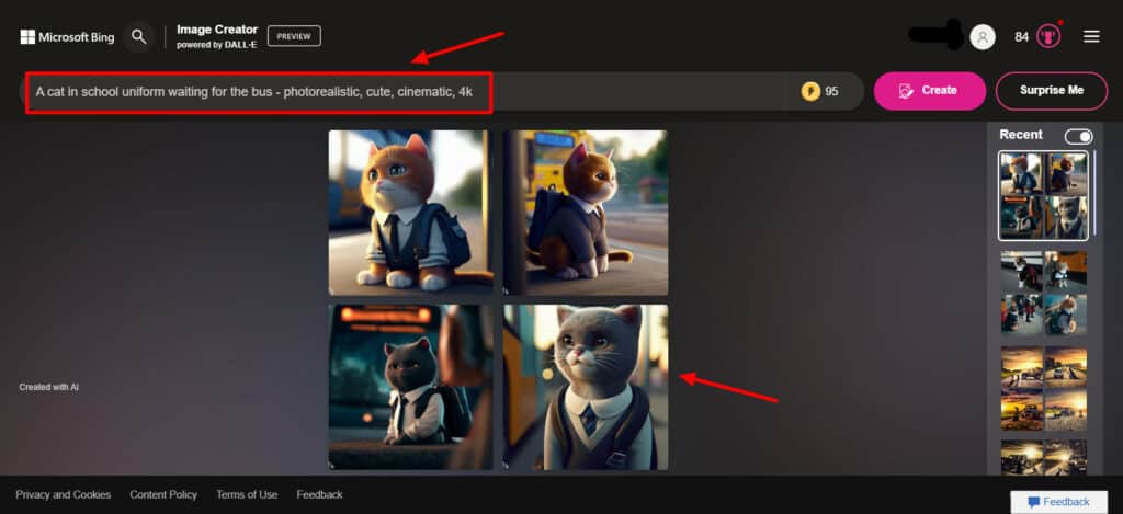 Bing Ouput dengan Petunjuk Tingkat Lanjut
