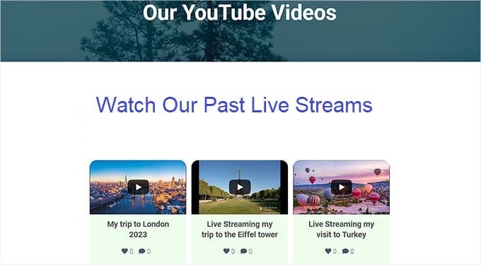Предварительный просмотр страницы канала YouTube YouTube Feed Page preview