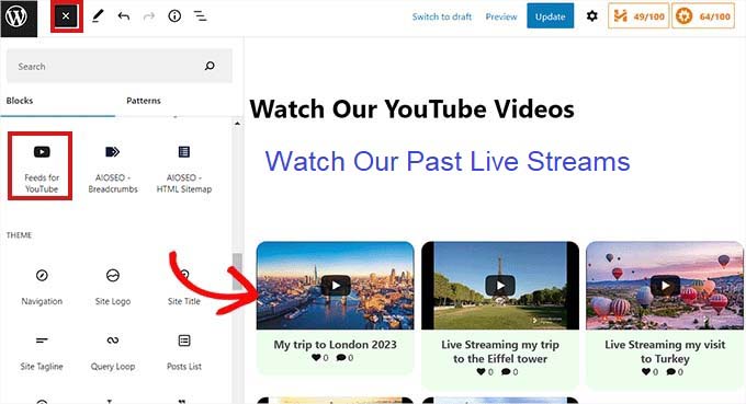 Встроить ленту YouTube на страницу Embed YouTube Feed on a page