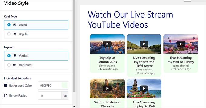 Настроить стиль видео Customize video style