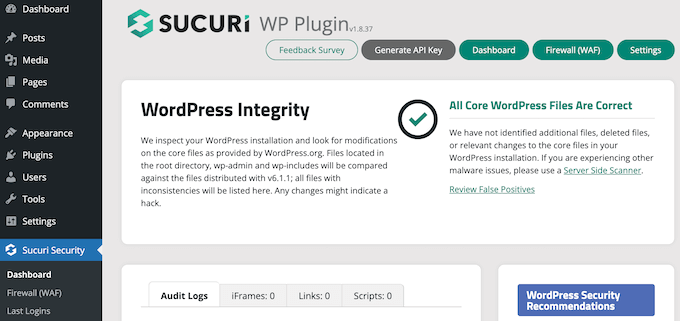 Плагин безопасности Sucuri WordPress The Sucuri WordPress security plugin