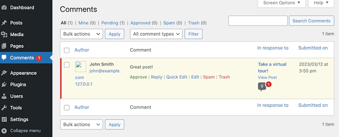 Модерация комментариев вручную может усложнить работу WordPress Moderating comments manually can make WordPress more hard