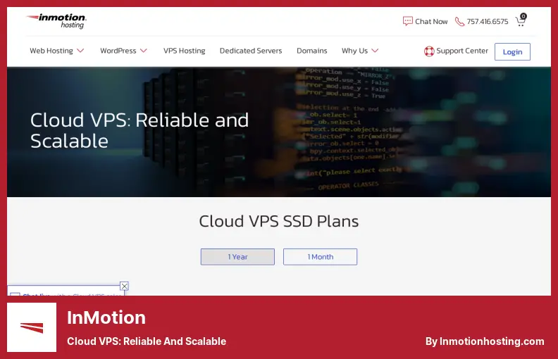 InMotion - Cloud VPS: موثوق وقابل للتطوير