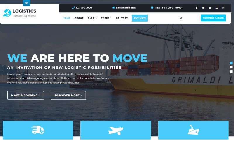 13+ ロジスティクス企業向けの最高の WordPress テーマ 11 Themesclaiber Logistic transport