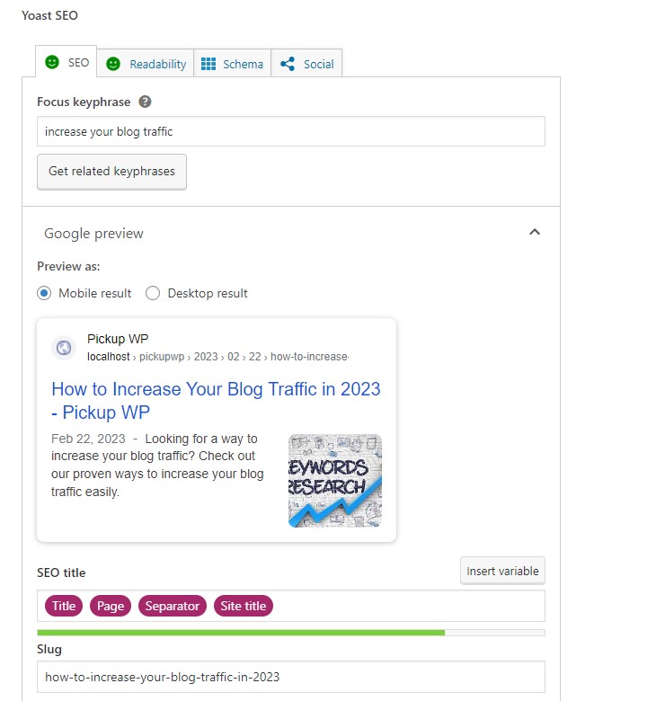Yoast SEO Analizi