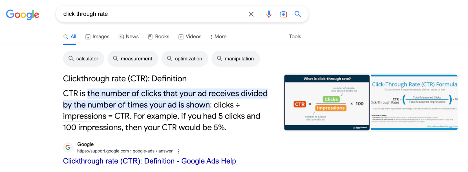 Snippet em destaque da SERP SERP featured snippet