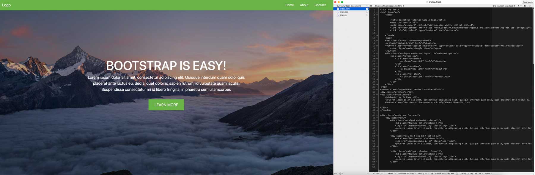 Situs web sampel bootstrap