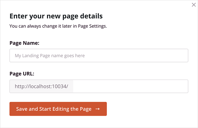 Detalles de la página de aterrizaje Producto de semillas Add your landing page name an page URL