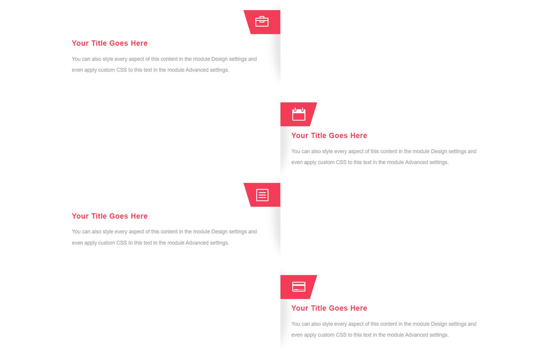 Divi 제품 하이라이트 Divi 타임라인 레이아웃 팩 레이아웃 81