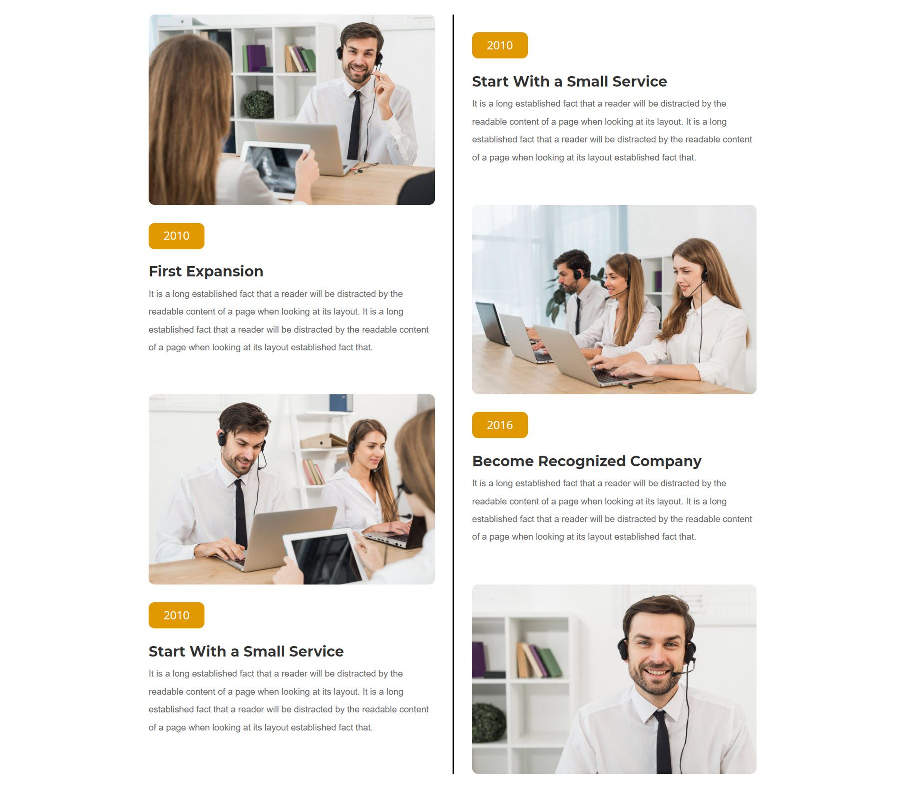 Divi 제품 하이라이트 Divi 타임라인 레이아웃 팩 레이아웃 72
