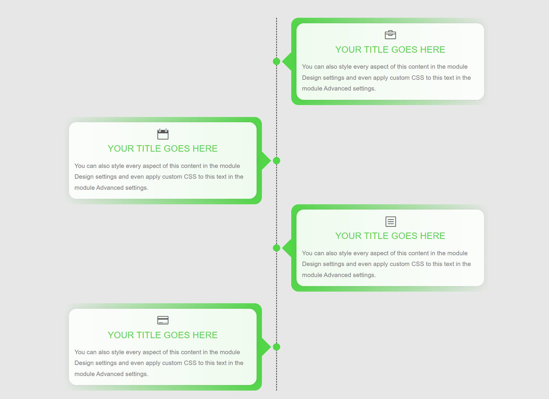 Divi 제품 하이라이트 Divi 타임라인 레이아웃 팩 레이아웃 88