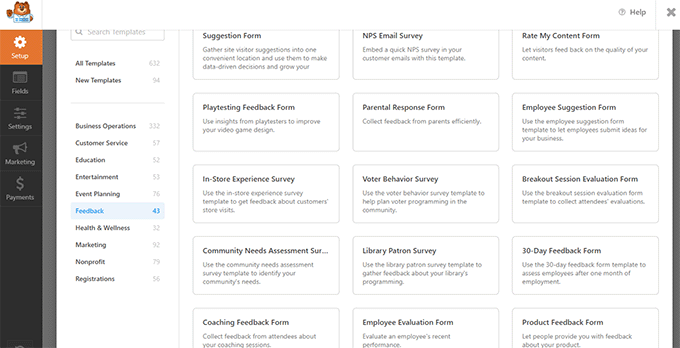 Modelos WPForms WPForms templates