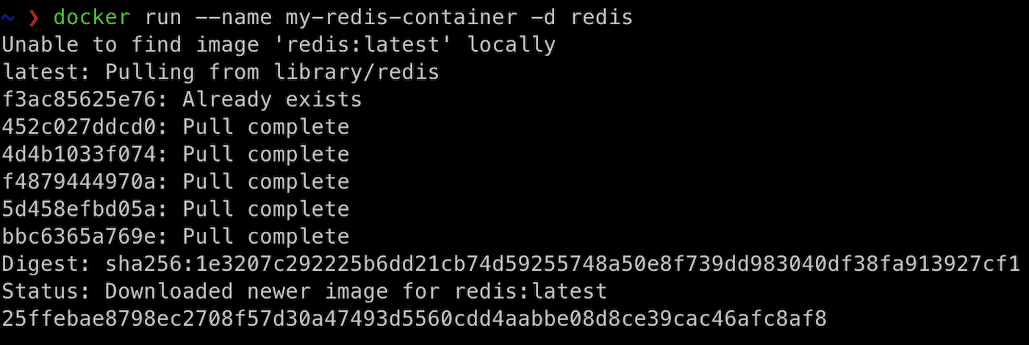 Запустите образ Redis из Docker Hub с именем my-redis-container.