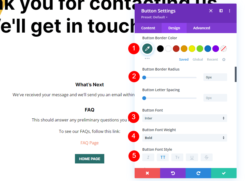 Crea una pagina con un messaggio personalizzato
