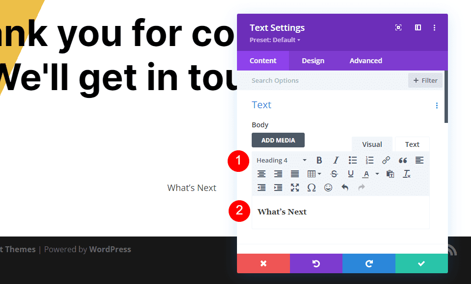 Crea una pagina con un messaggio personalizzato