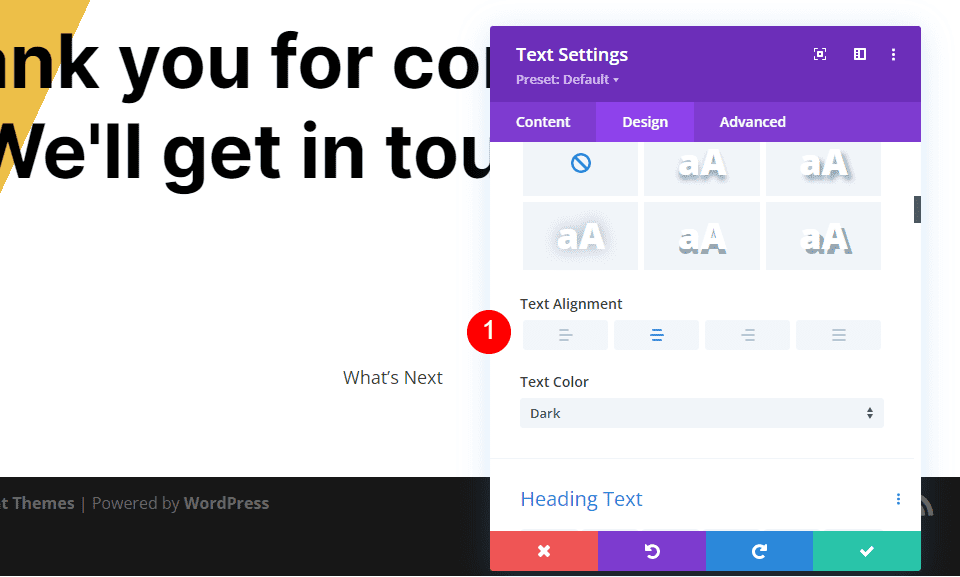 Crea una pagina con un messaggio personalizzato
