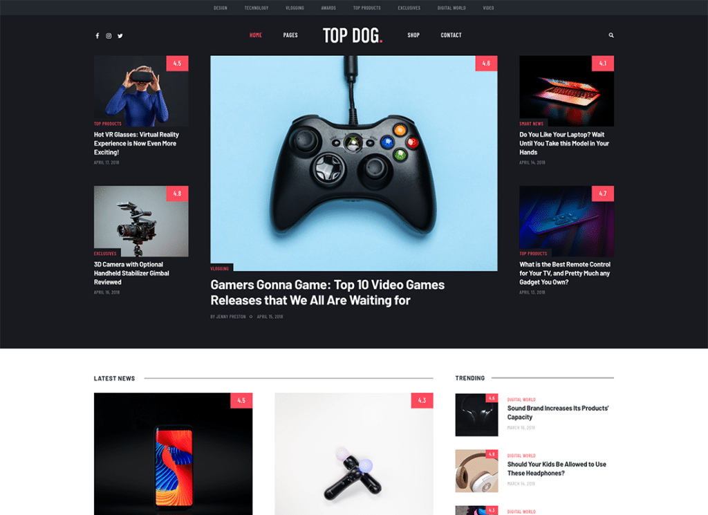 Top Dog - Tema WordPress Blog & Majalah Elementor All-in-One