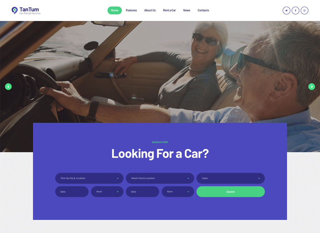 TanTum - Tema WordPress Layanan Sewa Mobil, Skuter, Kapal & Sepeda
