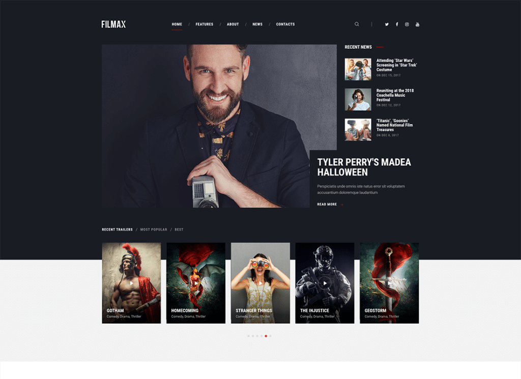 Filmax - Tema WordPress Majalah Berita Film & Film