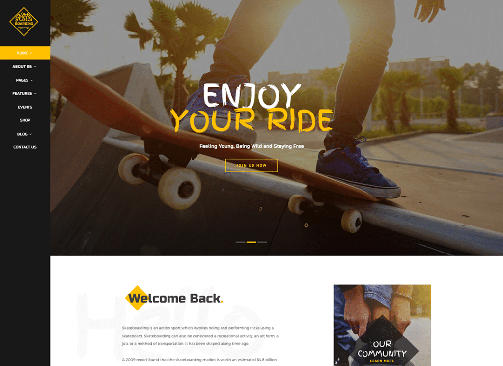 Komunitas Skateboarding & Toko Tema WordPress