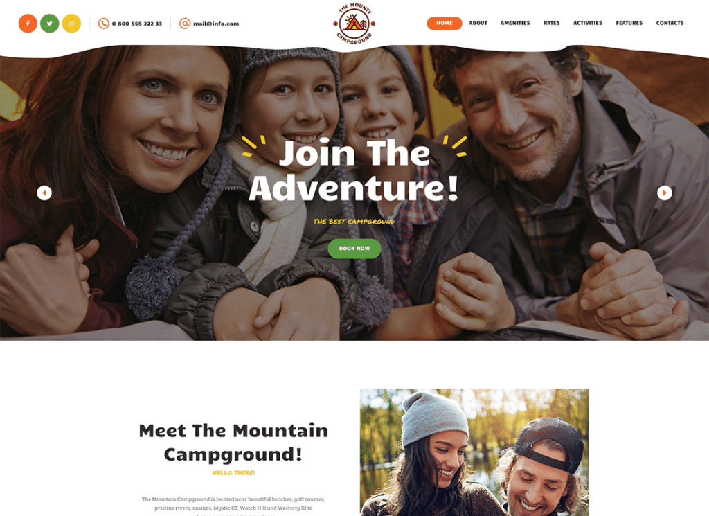 The Mounty - Perkemahan Mendaki & Berkemah Anak Tema WordPress