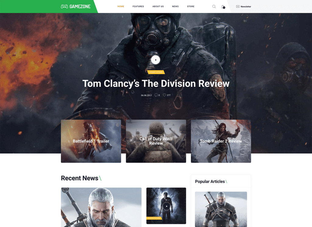Gamezone - Blog Permainan Video & Tema WordPress Toko Esports